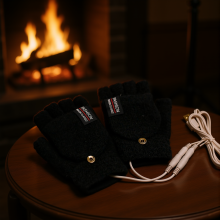 (Heating Black) USB-Heizhandschuhe Touchscreen Winter Rad