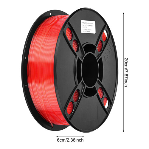 (Transparent red) Smooth 3D Printer Filament for Home & Office