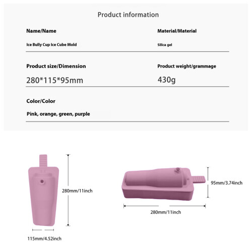 Pink Silicone Ice Cube Molding - 430ml Multi-Functional Whiskey & Cocktail Maker 1