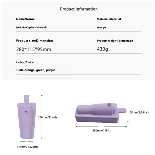 Moule à glaçons en silicone multifonction 430 ml violet 1