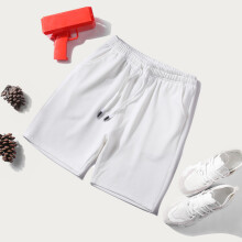 (White, 5XL) Men\'s Quick Dry Running Shorts - Elastic Waist