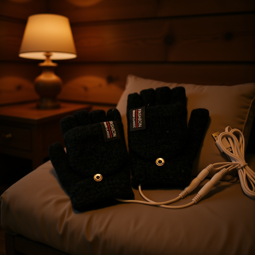 (Heating Black) USB-Heizhandschuhe Touchscreen Winter Rad 1