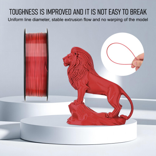 (Transparent red) Smooth 3D Printer Filament for Home & Office 2
