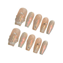 (L) Mermaid Press-on Nails for Women, Comfortable & Stylish