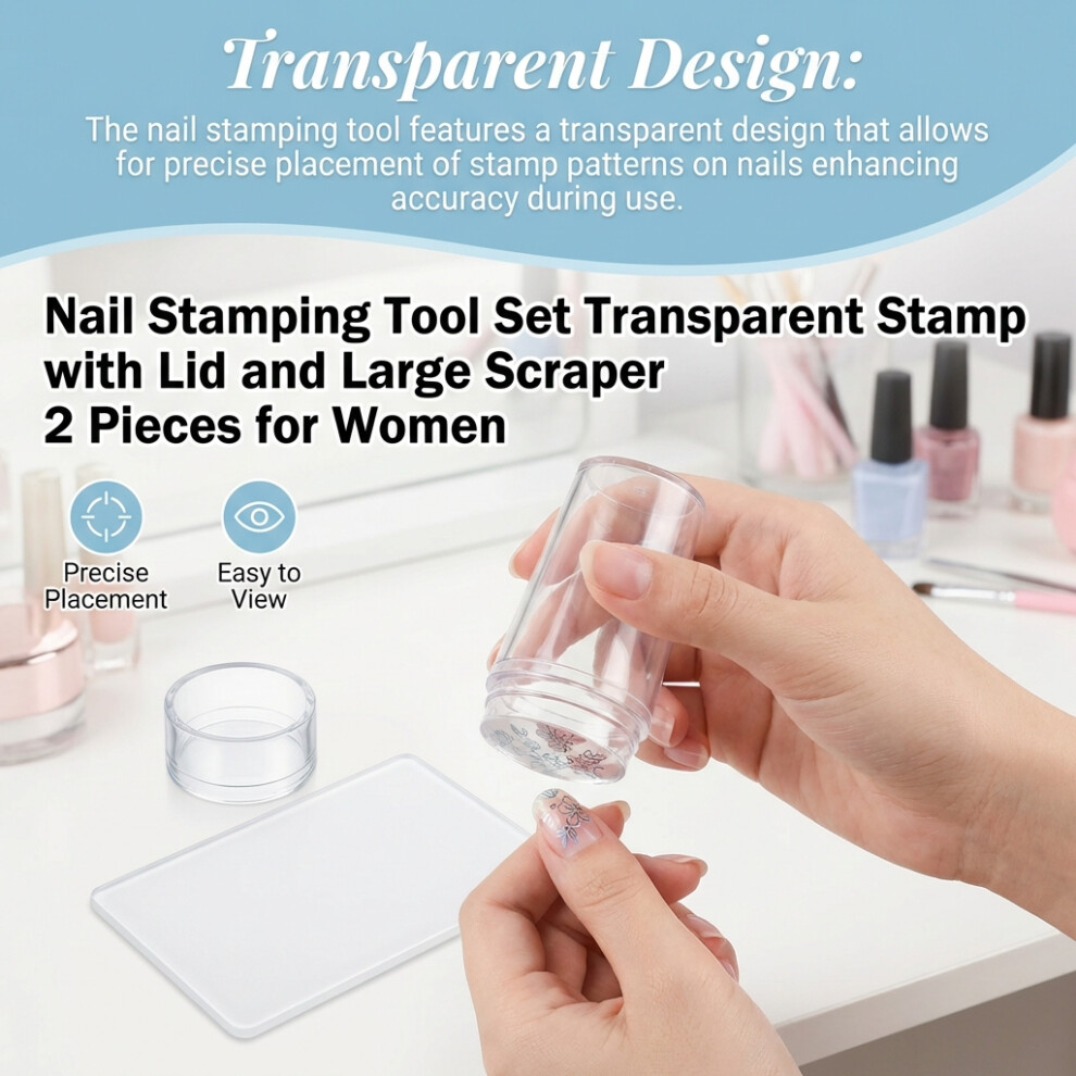 Dachuang Beauty Nail Stamping Kit W/ Lid & Scraper (2Pc)