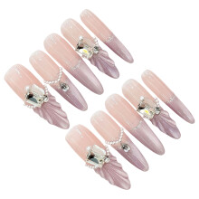 (917) Mauve Cat Eye Fake Nails - Comfortable DIY Manicure