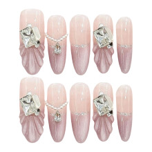 (914) Mauve Cat Eye Fake Nails - Comfortable DIY Manicure