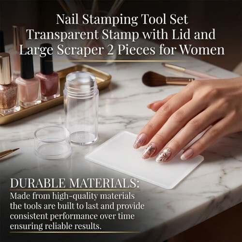 Nail Stamping Kit w/ Lid & Scraper (2pc) 1