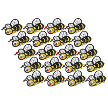 20Pcs Bee Embroidery Cloth Stickers Iron-On Patches for Clothes & Backpack