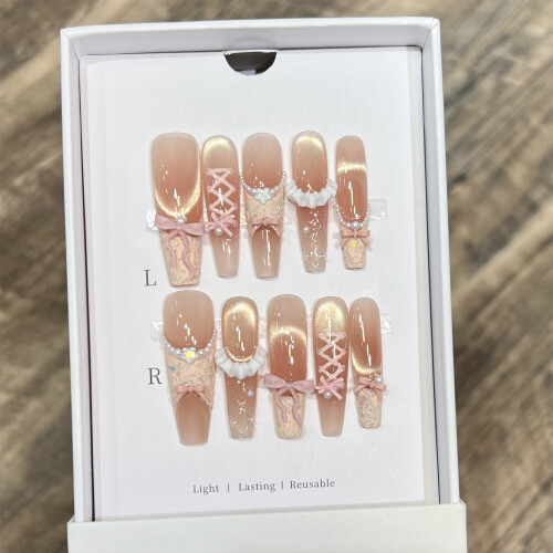 (XS) 10 Ongles Faux Chat Yeux Réutilisables