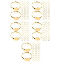 250Pcs Adjustable Golden Ring Components Iron Blanks for DIY
