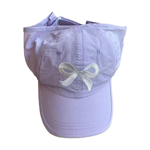 (Purple) Kids Baseball Cap Bowknot Summer Sun Hat