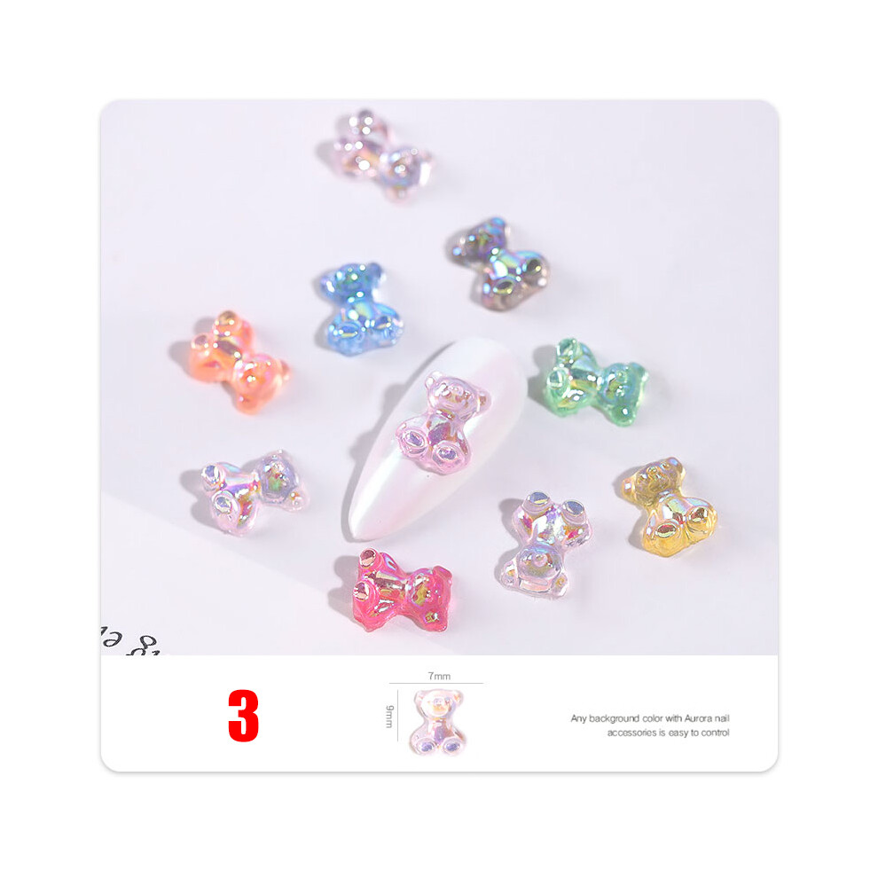 Dachuang Beauty (3) 3D Nail Art Decor - Bows, Bears, Flowers (10Pcs)