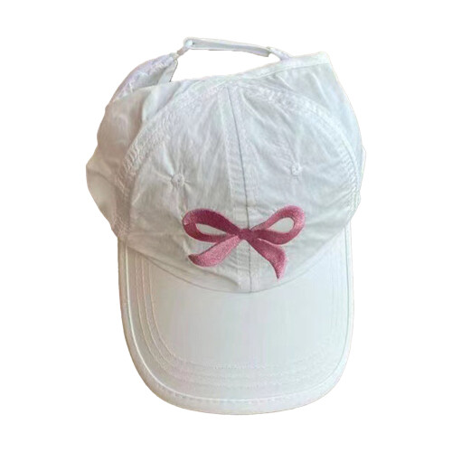 (White) Kids Baseball Cap Bowknot Summer Sun Hat