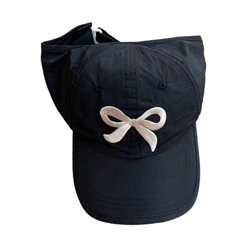 (Black) Kids Baseball Cap Bowknot Summer Sun Hat