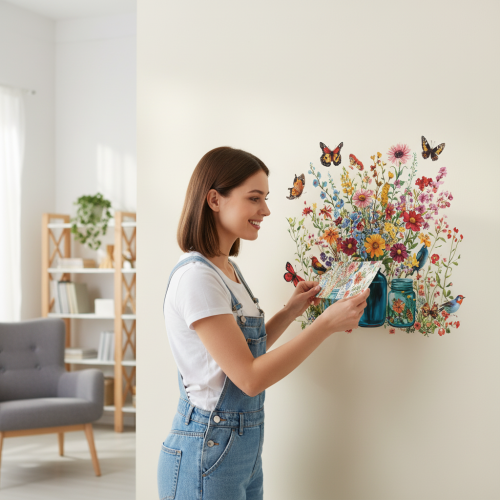 (BB2415) Spring Butterfly Wall Stickers - PVC Self-Adhesive Decor