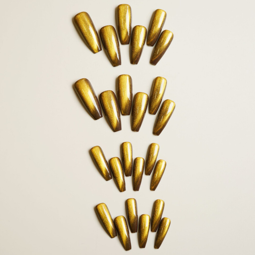 Dcph-Clothing Resin Cat Eye Press-On Nails For Stage Performance