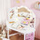 AIYAPLAY Kids Vanity Table and Stool with Lights, Tri-Folding Mirror, White 4