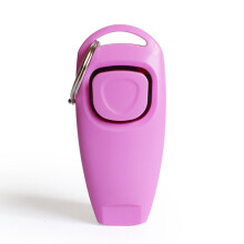 (Pink) Dog Clicker Pet Training Tool Lightweight Material with whistle 2 in 1 Design Suitable for Cats Puppy Horses