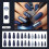 Retro Matte Blue Stick-on Nails for Stylish Outfits 1