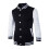 (White, XL) Men\'s Warm Stand Collar Baseball Jacket - Polyester Blend 4