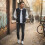 (Navy Blue, M) Men\'s Warm Stand Collar Baseball Jacket - Polyester Blend 3