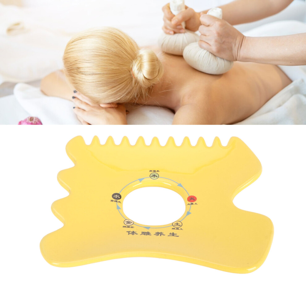 Yellow Ceramic Gua Sha Board For Body Massage, 15Cm
