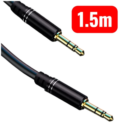 (1.5m) 3.5mm AUX Audio Cable Male to Male 24K Car Stereo Speaker Headphones Adapter