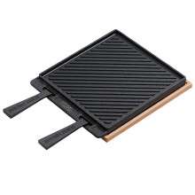 George Foreman Dual Sided Cast Iron Griddle Plate Portable Grill Pan