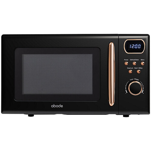Abode Retro 20L 800W Digital Microwave Black and Rose Gold