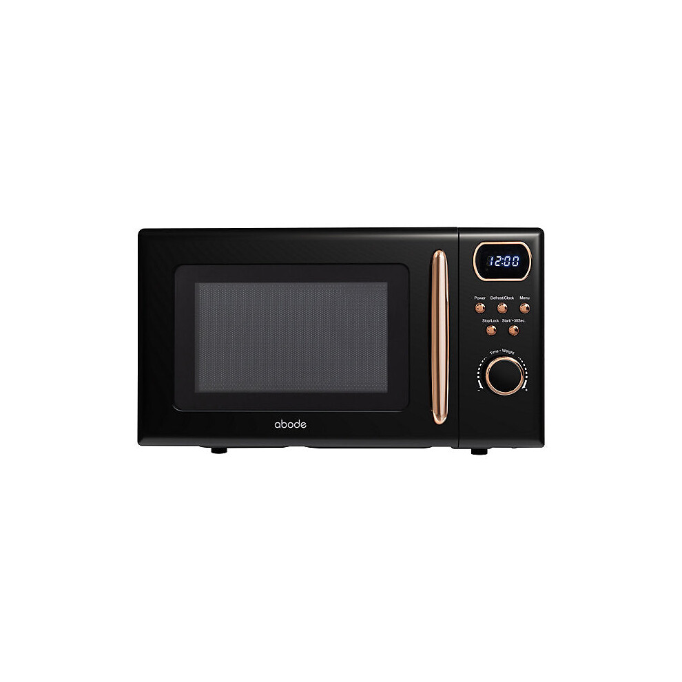 Abode Retro 20L 800W Digital Microwave Black And Rose Gold