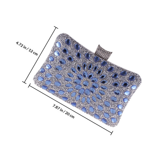 Blaue Abend Clutch Damen Leder 1