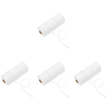 4 Handgewebte Baumwollkordel Weiß Für Geschenk Und