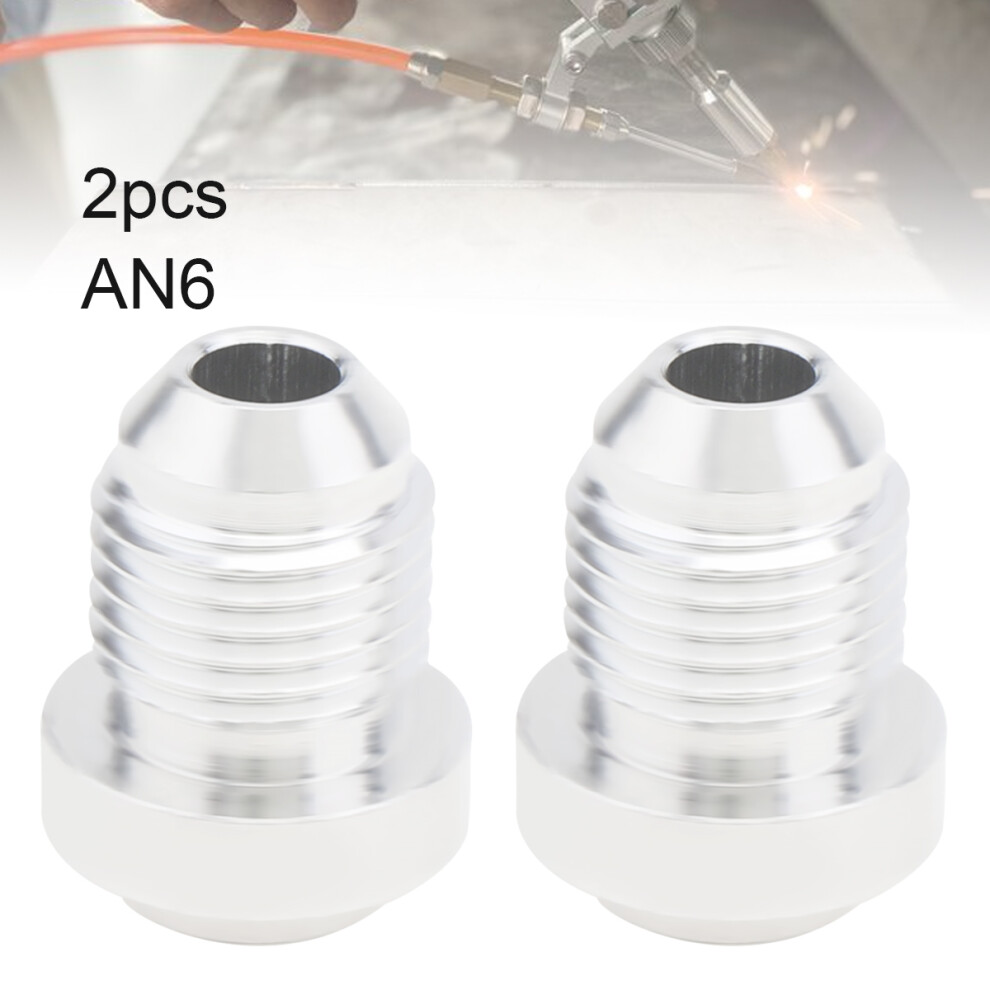 2Pcs Aluminum Alloy 6An Male Weld On Bung Fitting 6An Male Flare Weldable Fuel Tank Fitting Adapter Connector 6935161639247