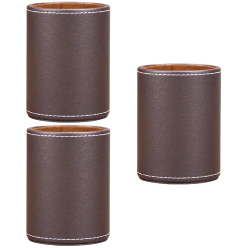 3Stk Leder Pen Holder Multifunktionaler Schreibtisch Organizer