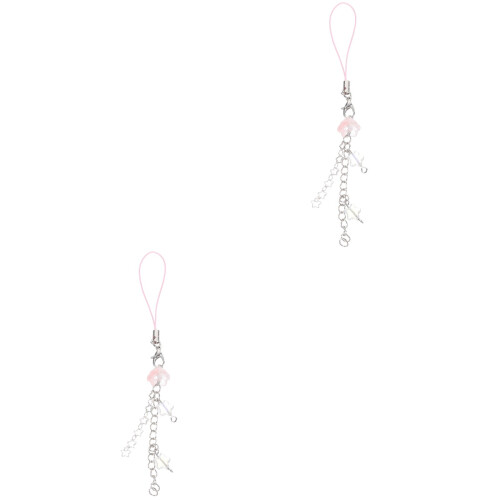 2Stk Kawaii Phone Strap Pink Charm Praktisch