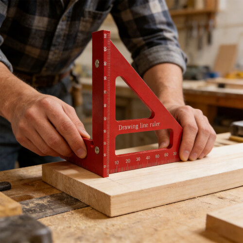 45/90 Degree Woodworking Square Protractor 45/90 Degree Drawing Line Ruler for Carpentry Engineering and DIY Projects 2