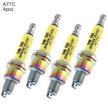4pcs A7TC Motorcycle Iridium Nozzles Spark Plugs ATRTC CR6HSA CR7HSA CR7HGP Fit for GY6125 Pedal Motorbike / Horizontal Type 110