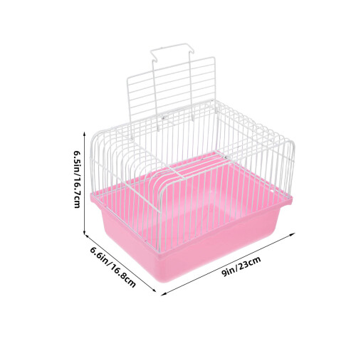 Cage Voyage ABS Rose Portable Pour Perroquets Petits Animaux 1
