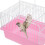 Cage Voyage ABS Rose Portable Pour Perroquets Petits Animaux 6