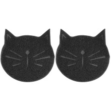 2 . Katzenstreu-Matte Rutschfeste Haustier-Gesichtsform-Matte