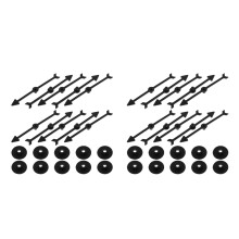 20Pièces Flèches Rotatives Plastique Noires Jeu De Plateau Animation