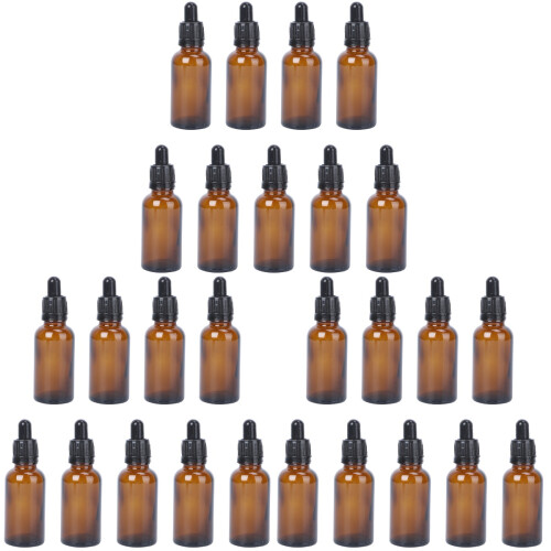 27Pck Refillable Glasflaschen Mit Tropfer Leere Flaschen Kaffeefarbe 1