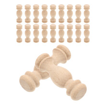 24Pcs Wood Spindles for Crafts Smooth Finish Beige Staircase Balusters