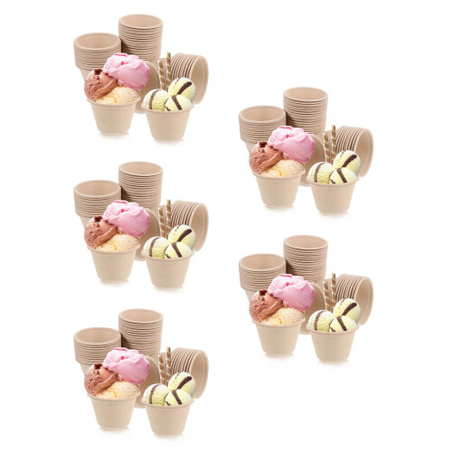 250Pcs Khaki Pulp Cups Small Dessert for Ice Cream 2
