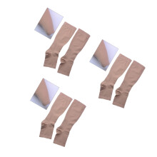 3St Zonnige Beenmouwen Dames Lichtbruin Anti-Slip En Elastisch