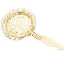 Metal Strainer With Handle Stainless Steel Golden 1pack