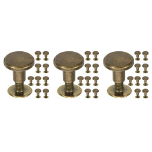 30Pcs Durable Golden Round Flat Head Binding Screws for Craft Projects
