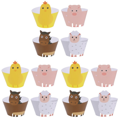 72Pcs Colorful Cake Wrapper Adornments Easy Assemble for