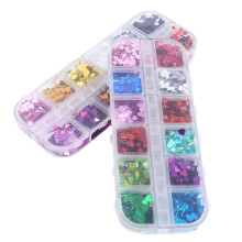 2 Pack Heart-Shaped Sequins Nail Gems Stickers Glitter Decoration